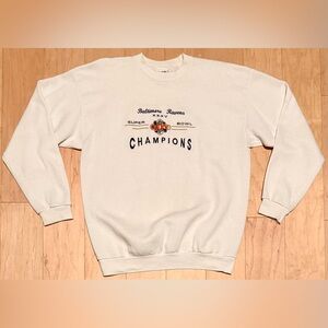 VTG Y2K 2001 Super Bowl XXXV 35 Baltimore Ravens Crewneck Sweatshirt XL (Fit M)